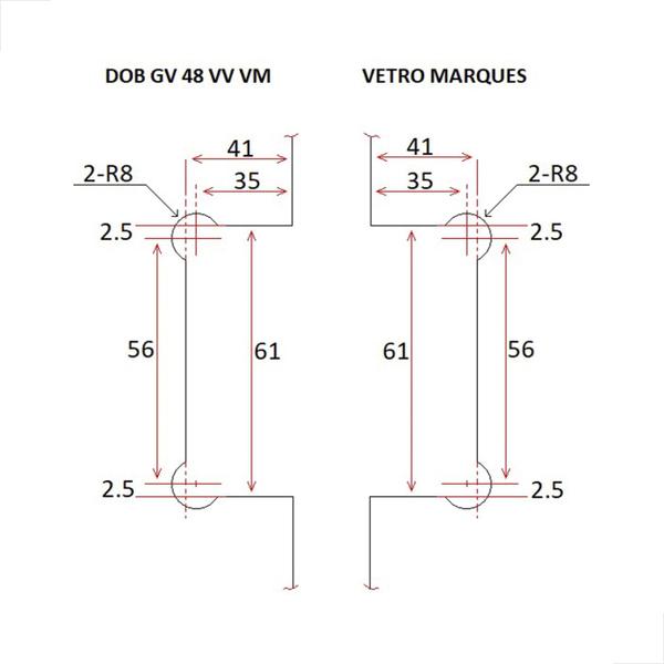 Imagem de Dobradiça Inox GV48 Vidro/Vidro Porta Box de Vidro Polido