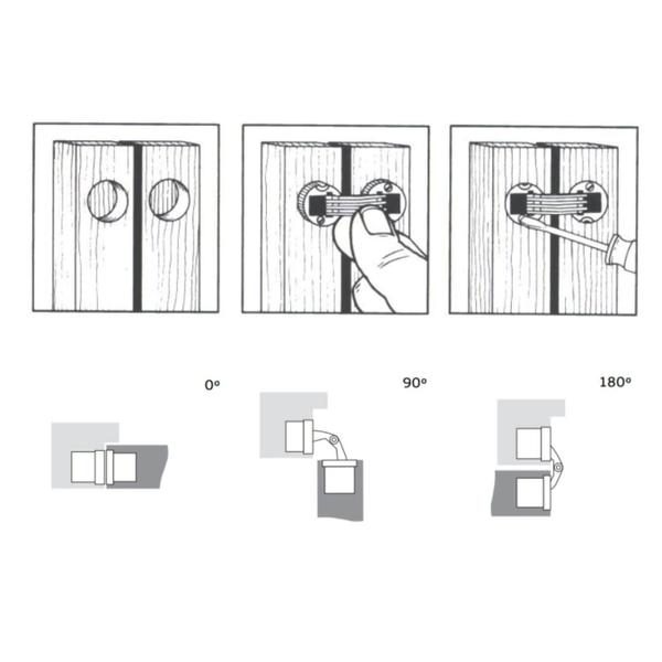 Imagem de Dobradiça Invisível Para Porta Latão Bronze 16 Mm F0044