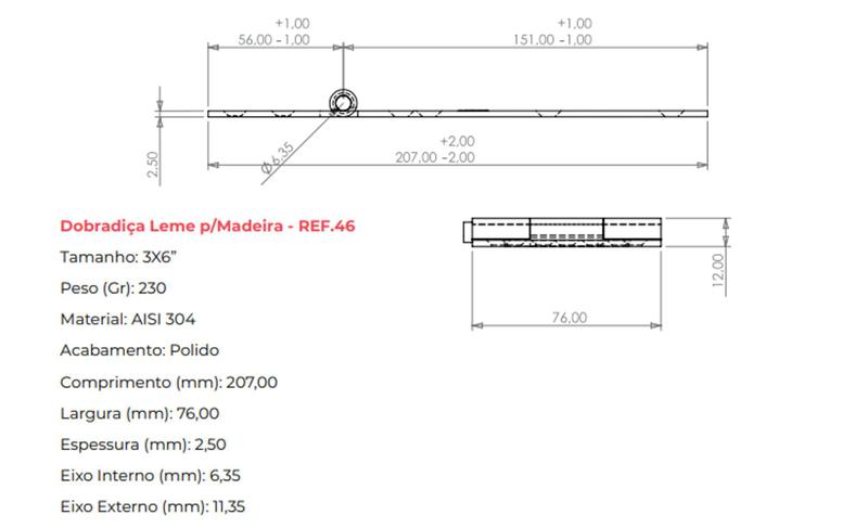 Dobradiça Leme Aço Inox Porteira Portão Madeira Triangulo 75x150 - MAHLER INOX Imagem de Dobradiça Leme Aço Inox Porteira Portão Madeira Triangulo 75x150