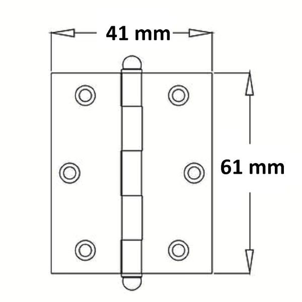 Imagem de Dobradiça Leve 5300- 2 .1/2(61MM) Escovada - RODRIGUES-