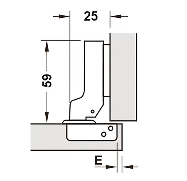 Imagem de Dobradiça Metalla 110º A Slide-On Curva Hafele