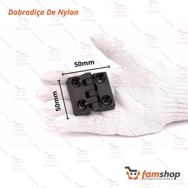 Imagem de Dobradiça Nylon 50 X 50 P/ Máquinas Industriais