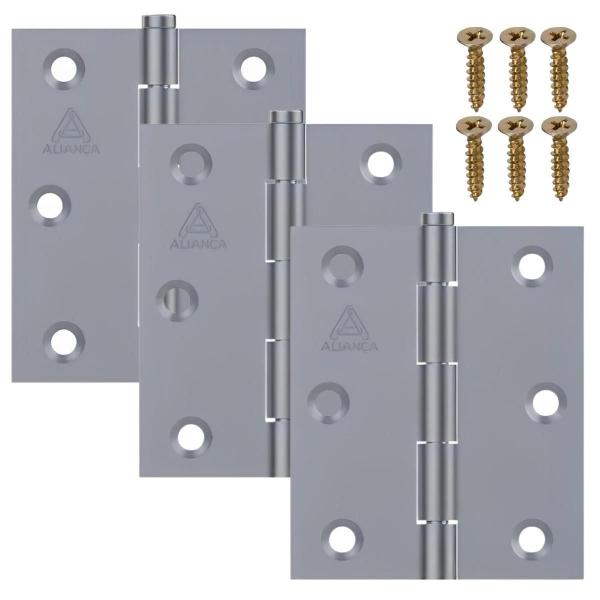 Dobradiça Para Porta Portão Aço Zincado 3.1/2 Pol Kit 03 Un - Alianca Imagem de Dobradiça Para Porta Portão Aço Zincado 3.1/2 Pol Kit 03 Un