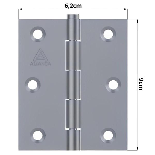 Dobradiça Para Porta Portão Aço Zincado 3.1/2 Pol Kit 03 Un - Alianca Imagem de Dobradiça Para Porta Portão Aço Zincado 3.1/2 Pol Kit 03 Un