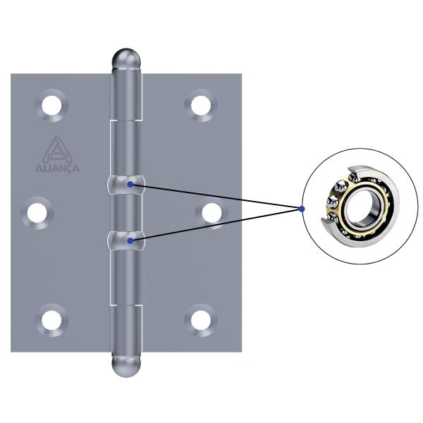 Dobradiça Para Porta Portão Madeira Aço Zincado Pino Bola 3.1/2" Aliança Kit 02 Un Imagem de Dobradiça Para Porta Portão Madeira Aço Zincado Pino Bola 3.1/2" Aliança Kit 02 Un