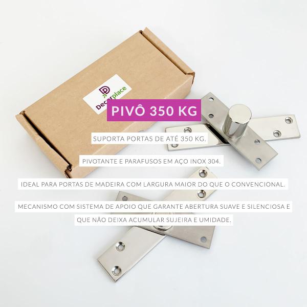 Imagem de Dobradiça Pivotante Para Portas Até 350kg Aço Inox Polido