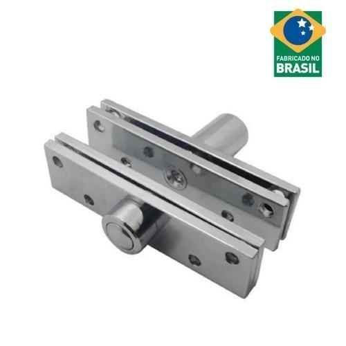 Imagem de Dobradiça Porta Pivotante Inox Pivô Reforçada Com Rolamento