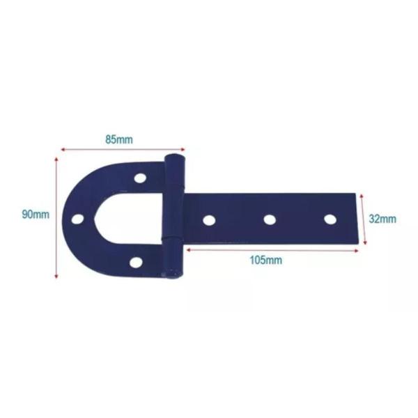 Imagem de Dobradiça Porteira 180mm No 1 Aço Carbono Pintado São Romão