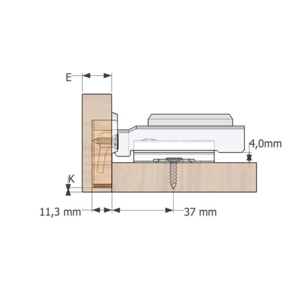 Imagem de Dobradiça Renna 35 Mm Aço Inox Reta Com Amortecedor Slide-on