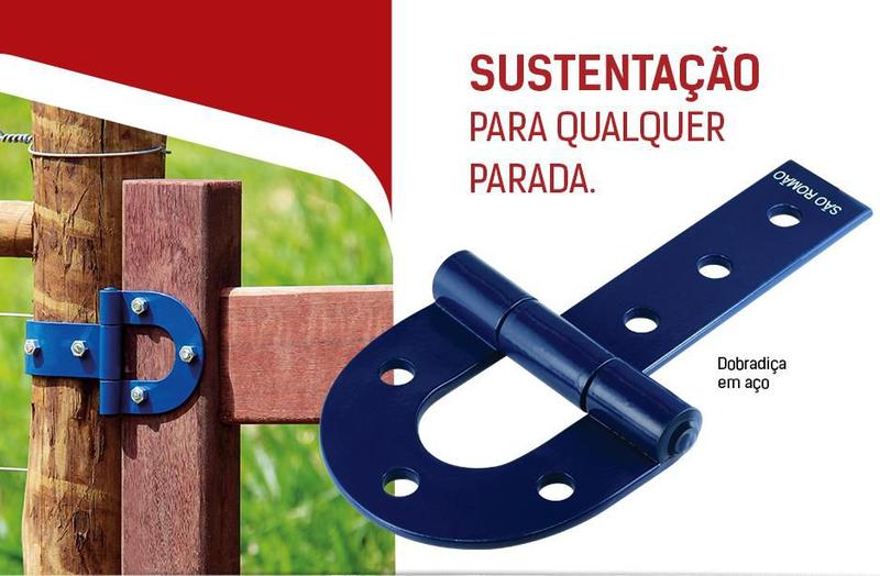 Imagem de Dobradiça Rústica Para Porteira C.06 330 Mm Aço Especial