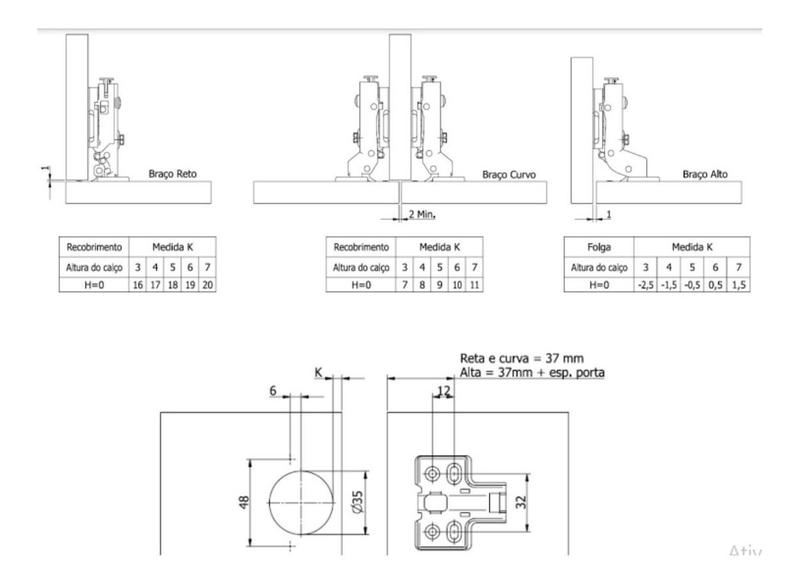 Imagem de Dobradiça Super Curva Inox Resistente Oxidação