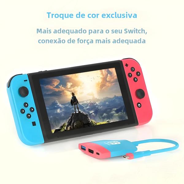 Imagem de Doca 4K HDMI USB-C para Nintendo Switch, Laptop, PC e iPad - Hub USB 3.0 Portátil