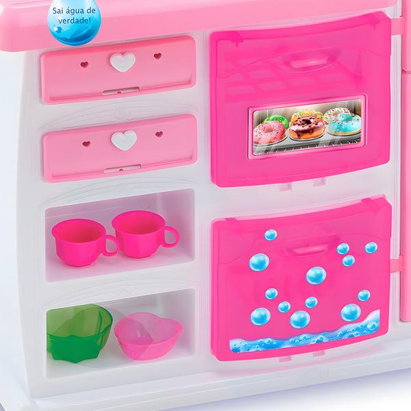 Imagem de Doce Cozinha Magic Completa Brinquedo Com Pia Que Sai Água Geladeira E Forno - Magic Toys