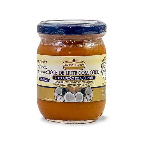 Doce de leite com coco diet Reserva de Minas 210G Imagem de Doce de leite com coco diet Reserva de Minas 210G