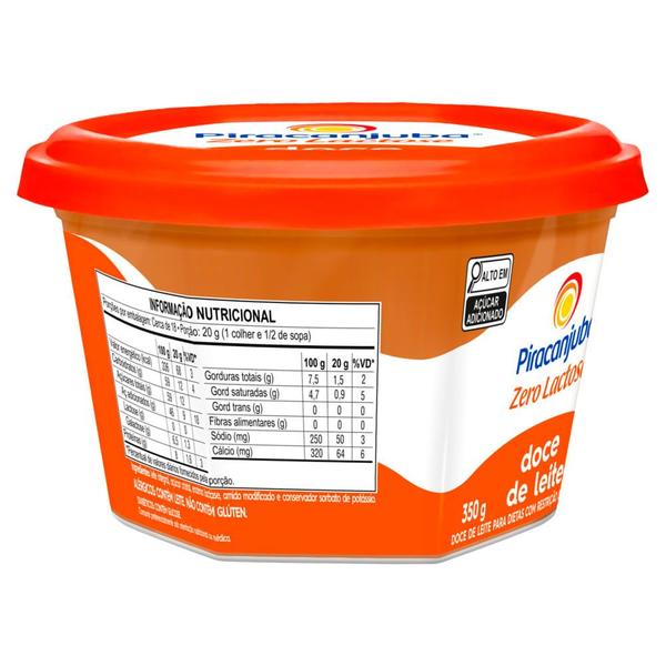 Doce de Leite Piracanjuba Zero Lactose 350g Imagem de Doce de Leite Piracanjuba Zero Lactose 350g