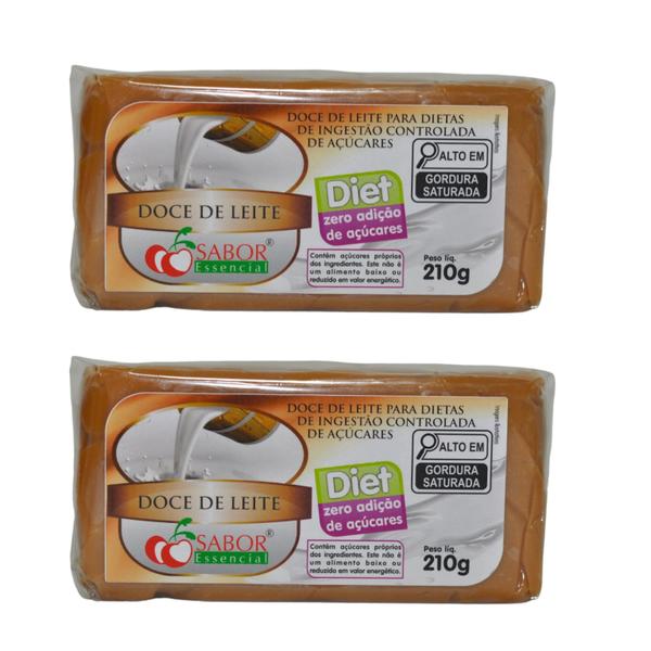 Doce de leite puro tablete diet 210g sabor essencial 2uni Imagem de Doce de leite puro tablete diet 210g sabor essencial 2uni