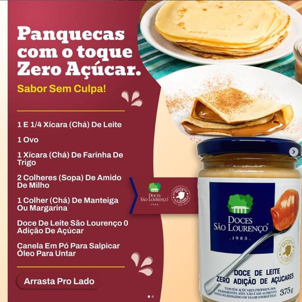 Imagem de Doce De Leite Puro Zero São Lourenço 375G (4 Vidros)