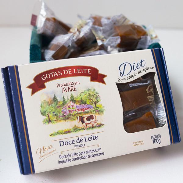 Doce de Leite Zero Açúcar Diet Pingo de Leite Gotas de Leite Avaré 100g Imagem de Doce de Leite Zero Açúcar Diet Pingo de Leite Gotas de Leite Avaré 100g