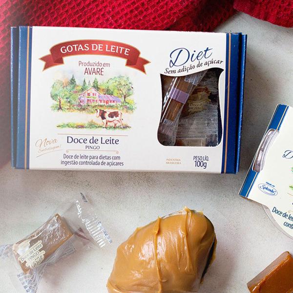 Doce de Leite Zero Açúcar Diet Pingo de Leite Gotas de Leite Avaré 100g Imagem de Doce de Leite Zero Açúcar Diet Pingo de Leite Gotas de Leite Avaré 100g