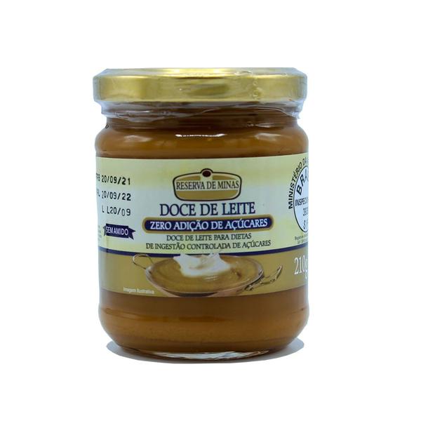 Doce de Leite Zero Adição de Açúcares Reserva de Minas 210g Imagem de Doce de Leite Zero Adição de Açúcares Reserva de Minas 210g