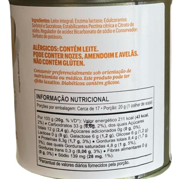Doce de Leite Zero Lactose Zero Açúcar São Lourenço 345g Imagem de Doce de Leite Zero Lactose Zero Açúcar São Lourenço 345g