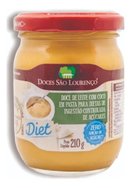 Imagem de Doce Leite C/ Coco Diet Zero Açúcar 210g Doces São Lourenço