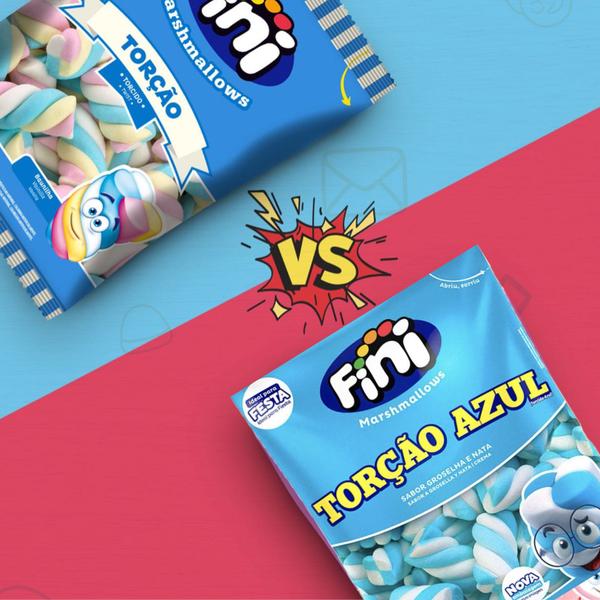 Doce Marshmallow Fini Torção 250g Unidade - CRGFESTAS Imagem de Doce Marshmallow Fini Torção 250g Unidade