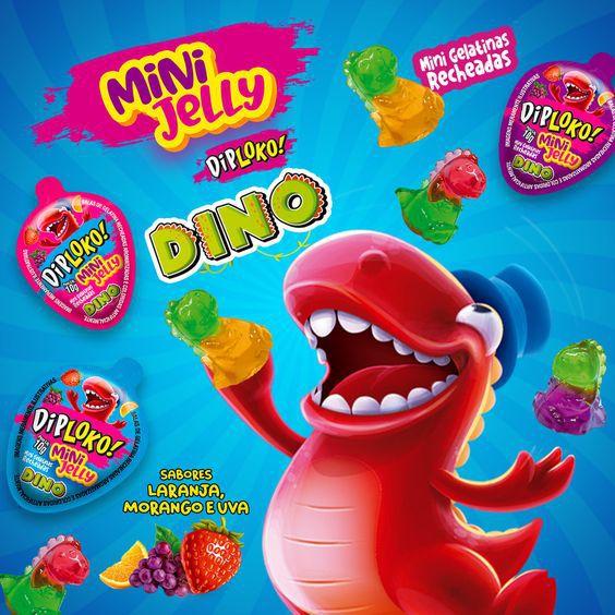 Doce Mini Gelatina Sabores Especiais de Frutas 25 Dinossauros - Danilla foods Imagem de Doce Mini Gelatina Sabores Especiais de Frutas 25 Dinossauros