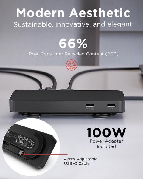 Imagem de Dock Lenovo USB-C Dual Display com adaptador de alimentação de 100 W - preto