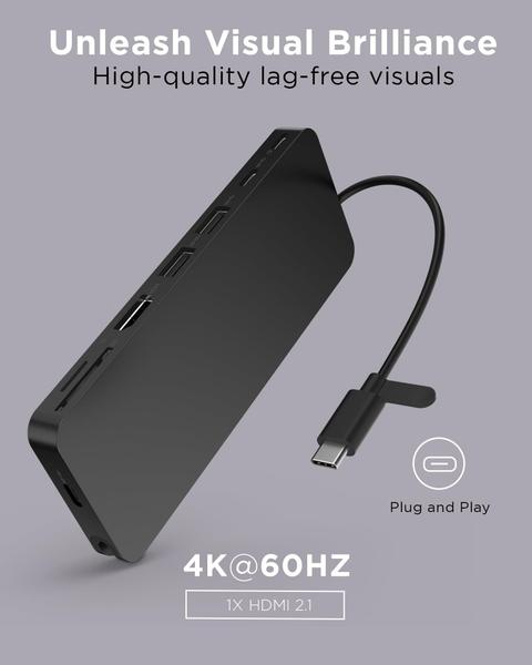 Imagem de Dock Lenovo USB-C Slim Travel, 8 portas, tela PD 4K de 65 W