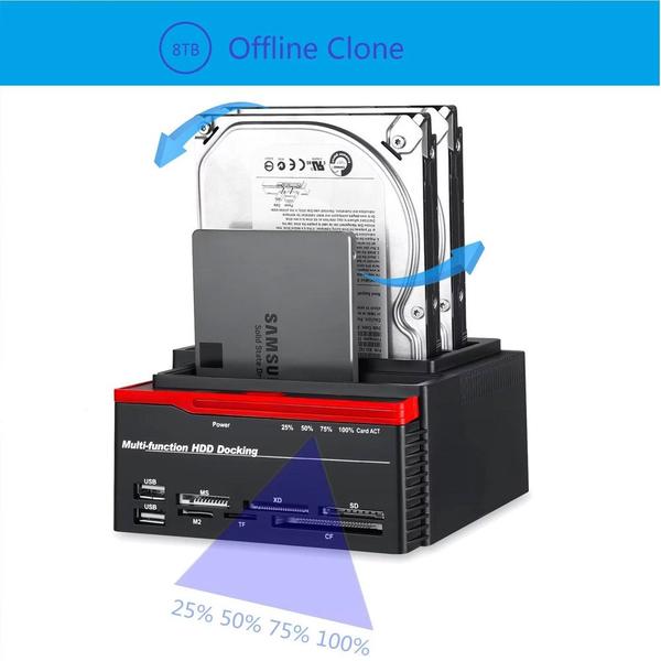 Imagem de Dock Station HDD IDE 2 SATA Multifuncional Leitor De Cartão Triplo