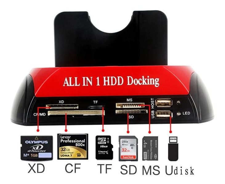 Imagem de Dock Station P/ 2 Hd Sata 2,5'' E 3,5'' Usb E-sata Usb 2.0