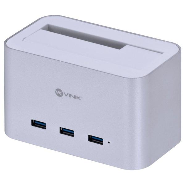 Imagem de Dock Station Para HD Vinik 2.5 E 3.5 Polegadas Com 3 USB Prata