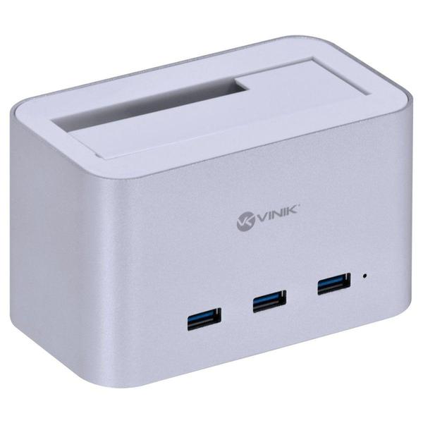 Imagem de Dock Station Para HD Vinik 2.5 E 3.5 Polegadas Com 3 USB Prata