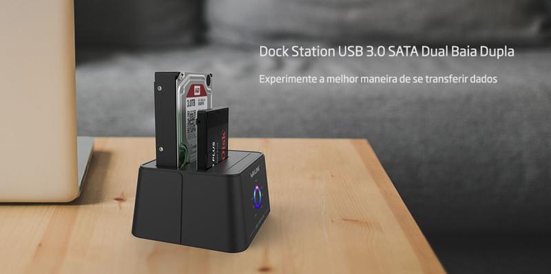 Imagem de Dock Station Usb-c Para 2 Hds, 2.5'' E 3.5'' Com Botão Clone