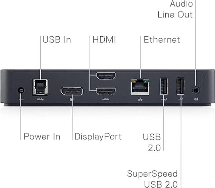 Imagem de Docking station usb 3.0 triple display ultrahd universal d3100 dell  preto