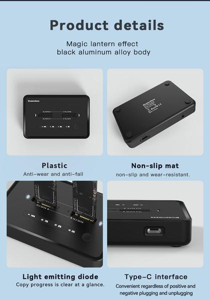 Imagem de Docking Station Usb C M.2 Nvme E M2 Ngff Sata Função Clone