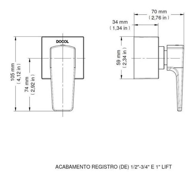 Imagem de Docol Lift 00811906 Acabamento Para Registro Base Deca Cor Cromado