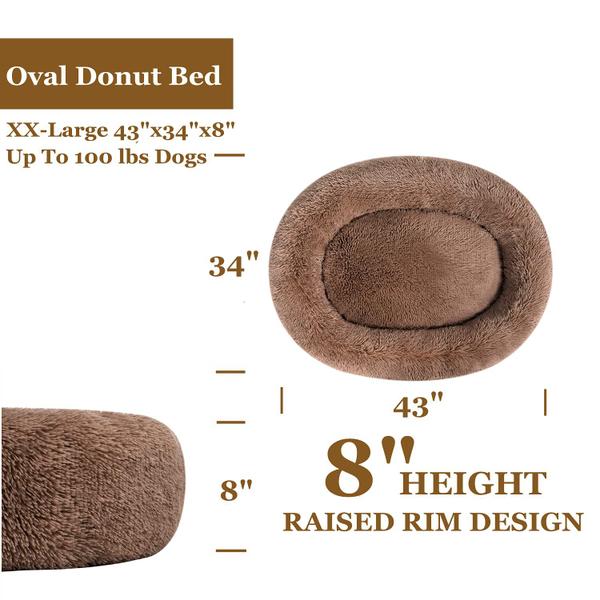 Imagem de Dog Bed coohom Oval Calming Donut Cuddler Shag Faux Fur