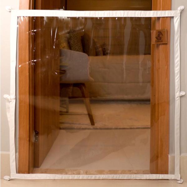 Imagem de Dog Door Mabuu  Tela de Proteção para Portas - 130 cm x 90 cm - Branco