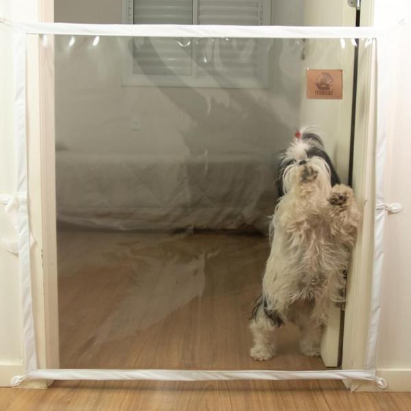 Imagem de Dog Door Mabuu  Tela de Proteção para Portas - 90 cm x 90 cm - Branco