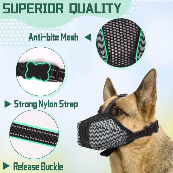 Imagem de Dog Muzzle Mkerycww Air Mesh respirável para cães de médio porte