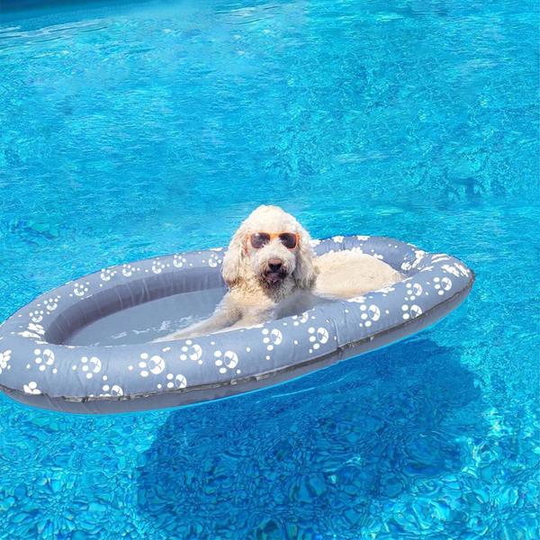 Imagem de Dog Pool Float Vercico inflável para cães pequenos, médios e grandes