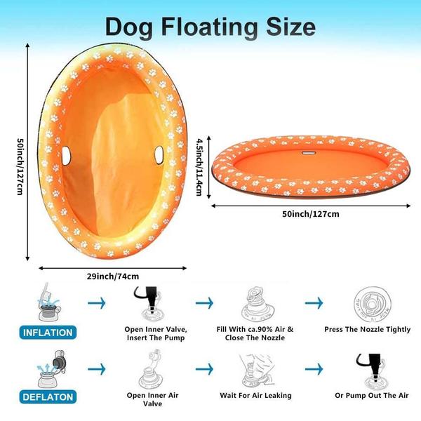 Imagem de Dog Pool Float Vercico inflável para cães pequenos, médios e grandes