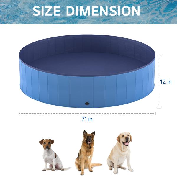 Dog Pool Heeyoo 71 de plástico rígido portátil dobrável para cães grandes Imagem de Dog Pool Heeyoo 71 de plástico rígido portátil dobrável para cães grandes