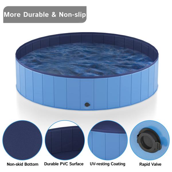 Dog Pool Heeyoo 71 de plástico rígido portátil dobrável para cães grandes Imagem de Dog Pool Heeyoo 71 de plástico rígido portátil dobrável para cães grandes