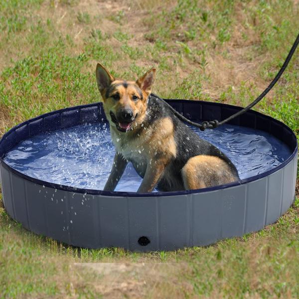 Imagem de Dog Pool TOBEHIGHER de plástico rígido dobrável para cães grandes