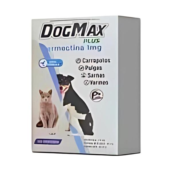 Imagem de DogMax Plus  Ação 4 em 1 Antipulgas, Carrapatos, Vermes e Sarna  Comprimidos para Cães e Gatos de Todas as Raças e Tamanhos