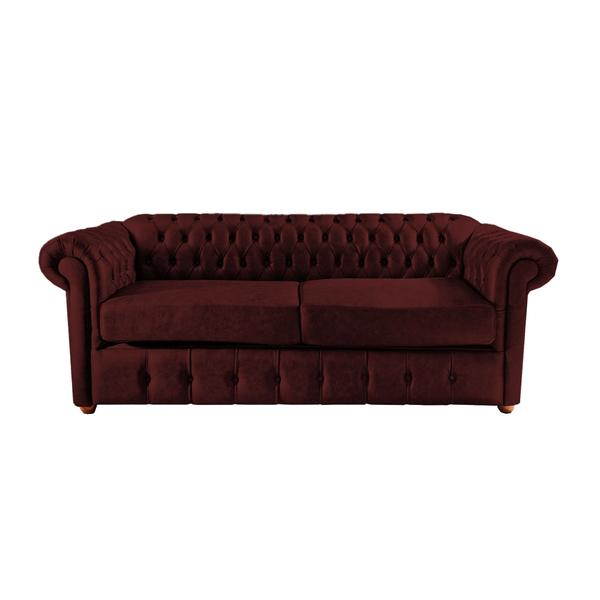 Imagem de Dois Sofás Chesterfield Capitone Luis XV Vicenzo 2M - Couro Eco. Bordo / Decoração, sala tv estar, recepção