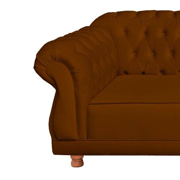 Imagem de Dois Sofás Chesterfield Elisabeth 2M - Suede TerraCota / sala de estar, recepção, barbearia